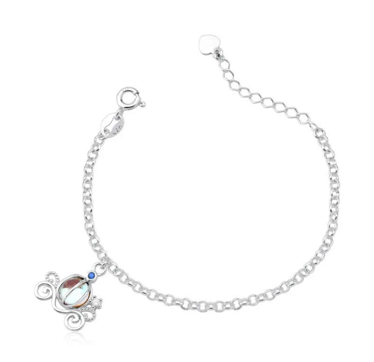 Pulseira 005 Infantil 12 cm pingente carruagem madrepérola colorida