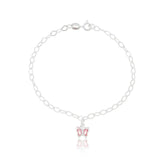 Pulseira 005 Infantil 12 cm borboleta rosa