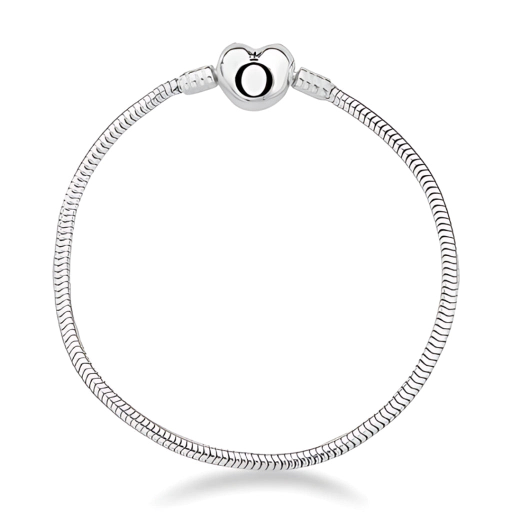 Pulseira 006 berloque Coração Liso 2.4mm Maleável 16 cm