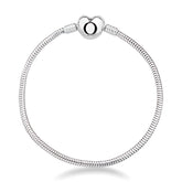 Pulseira 006 berloque Coração Liso 2.4mm Maleável 16 cm