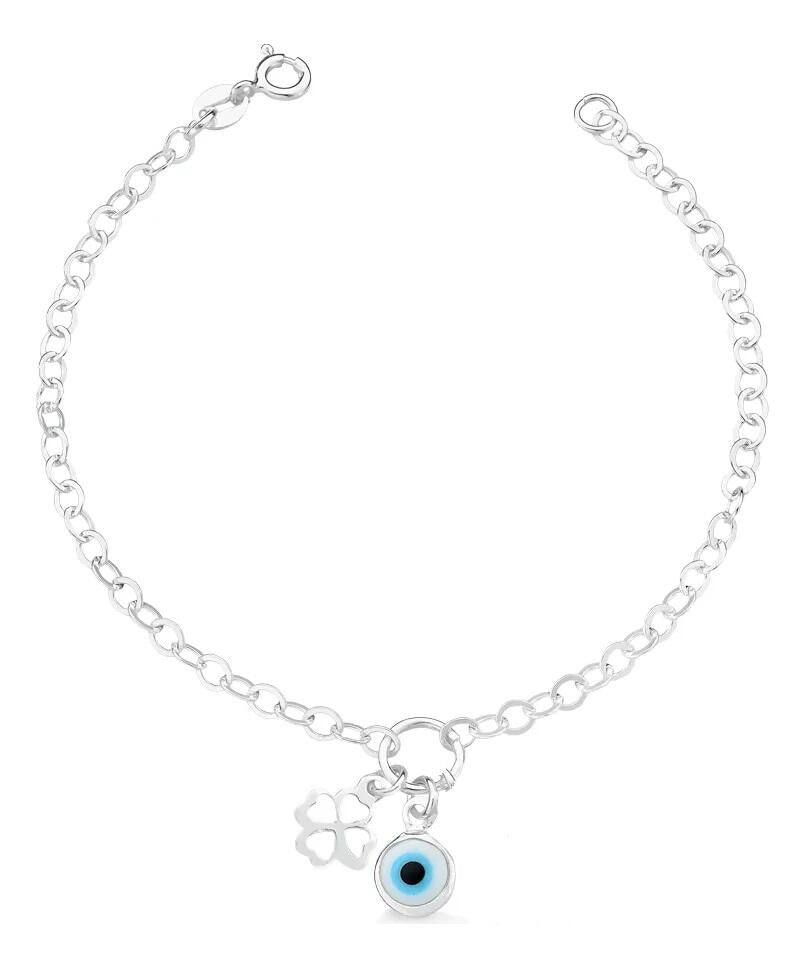 Pulseira 017 trevo olho grego