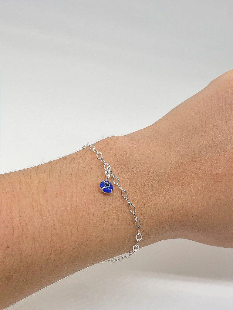 Pulseira 018 olho grego azul escuro