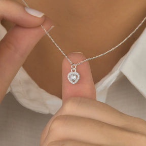 Colar 039 corrente 60cm coração cravejado