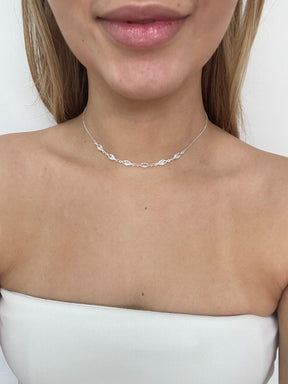Colar 039 choker navetes cristal