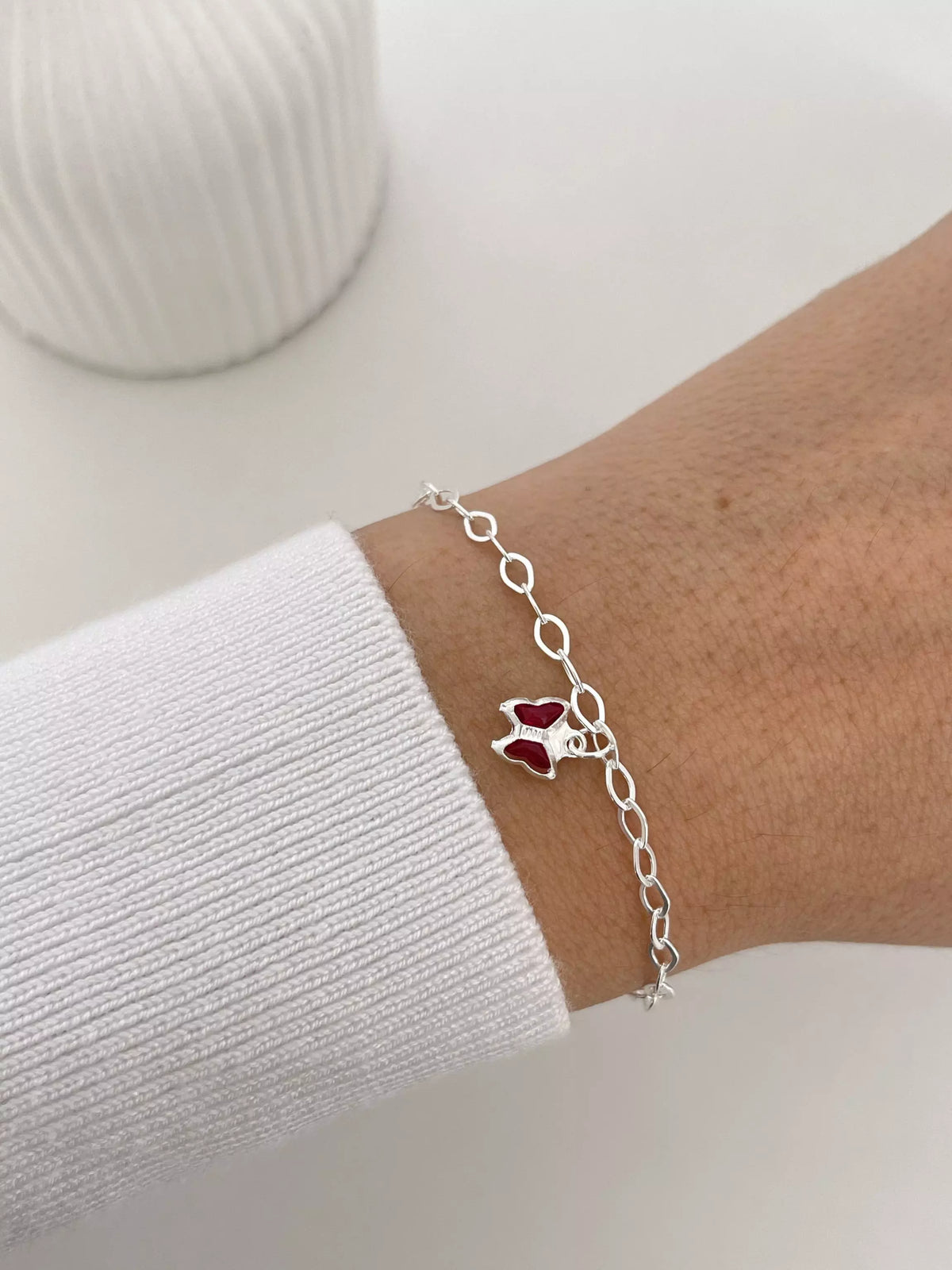 Pulseira 005 Infantil 12 cm borboleta fucsia