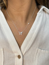 Colar 040 borboleta pedra cristal