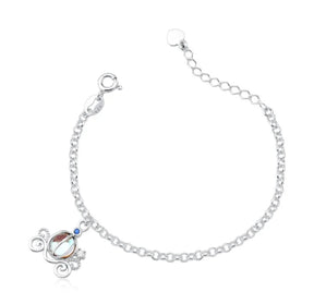 Pulseira 005 Infantil 12 cm pingente carruagem madrepérola colorida