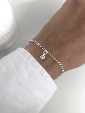 Pulseira 005 Infantil 12 cm coração cristal