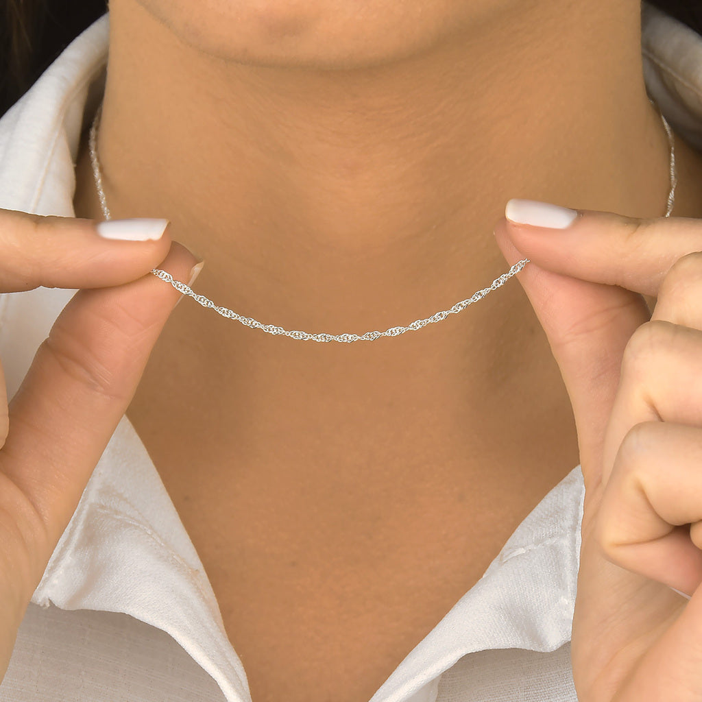 Colar 039 corrente 45 cm Singapura Fio 025