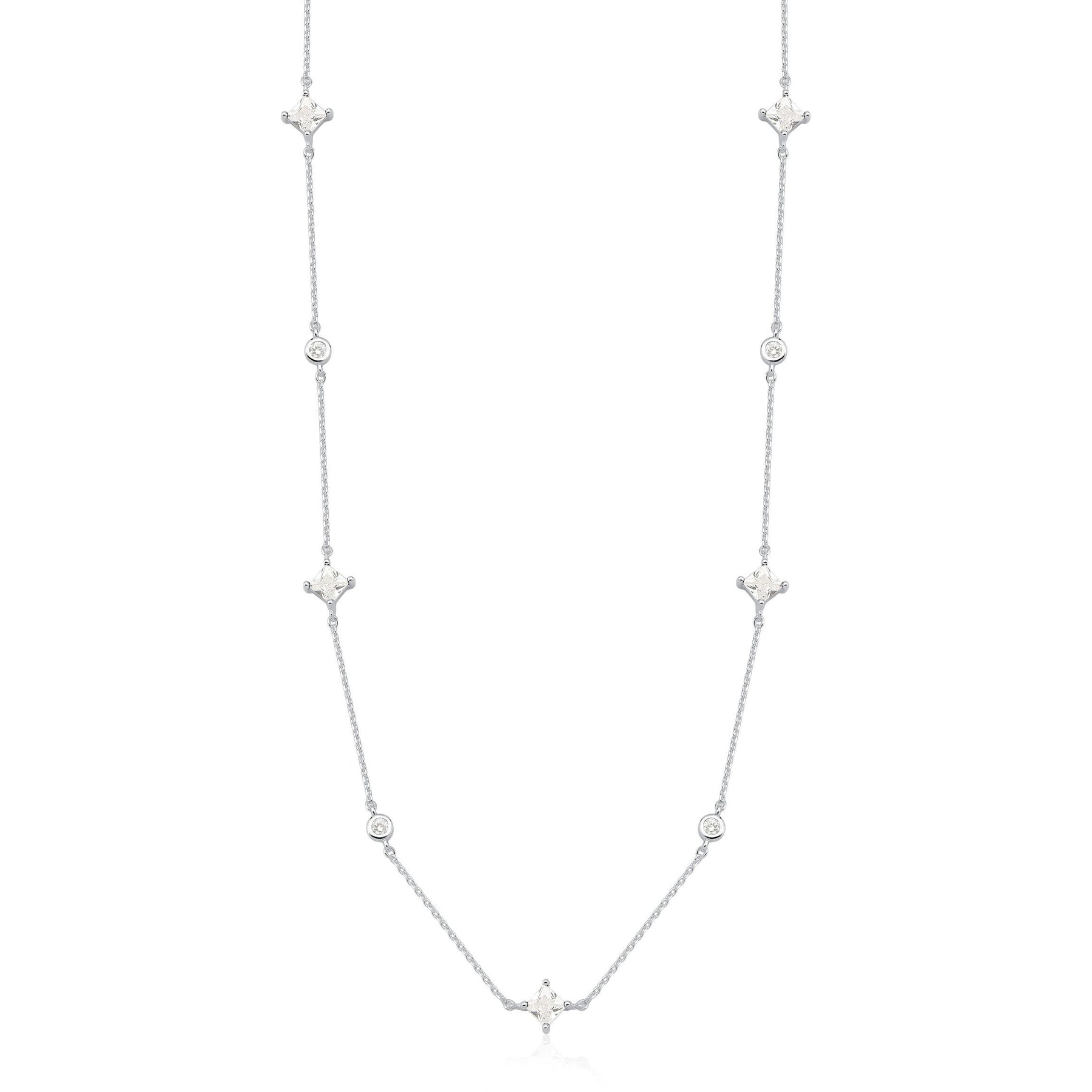 Colar 039 quadrados cristal