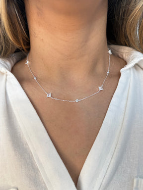 Colar 039 quadrados cristal