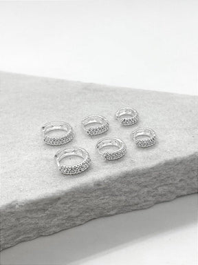 Brinco 0007 trio argola cravejada