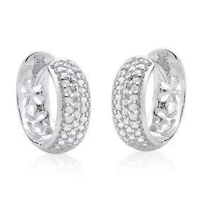 Brinco 0020 Argola Cravejada 12mm duas fileiras