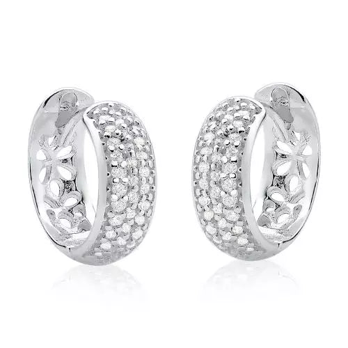 Brinco 0020 Argola Cravejada 12mm duas fileiras