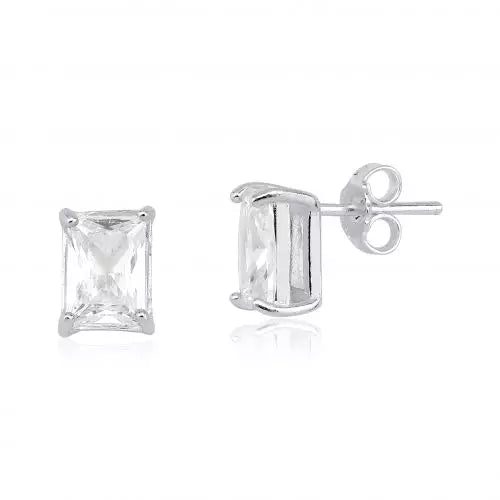 Brinco 0023 Retangular Cristal