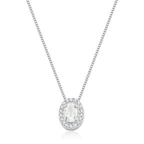 Colar 019 oval cristal 45cm