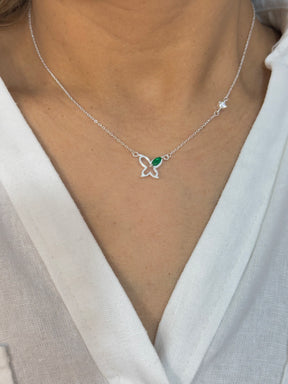 Colar 040 borboleta esmeralda