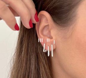 Brinco 0032 Argola retangular geometric