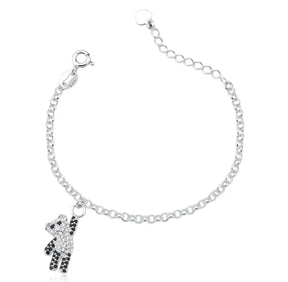Pulseira 005 infantil 12 cm urso panda cravejado