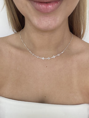 Colar 039 choker triângulo cristal