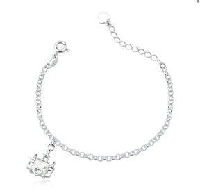 Pulseira 005 Infantil 12 cm pingente de castelo