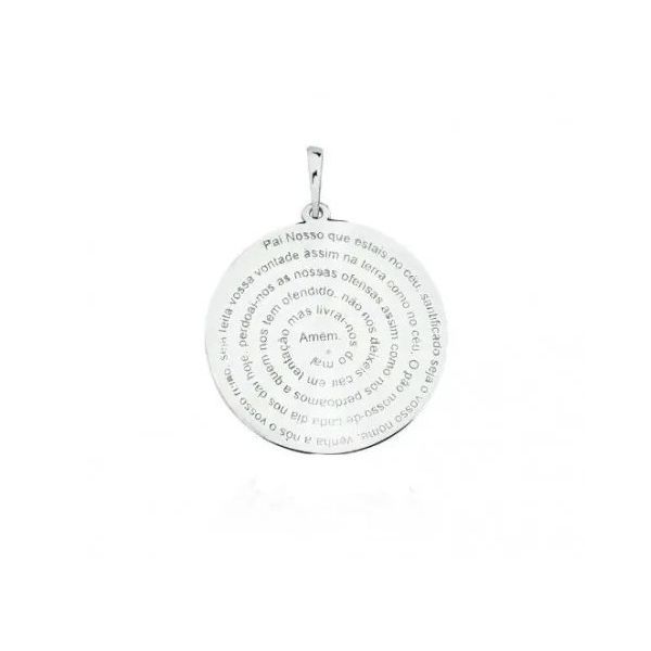 Pingente 005 Medalha Pai Nosso 1,9cm Prata 925