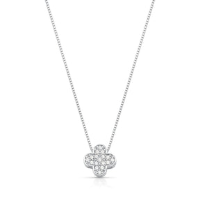 Colar 039 corrente 60cm trevo cravejado