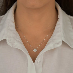 Colar 039 corrente 60cm trevo cravejado