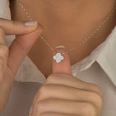 Colar 039 corrente 60cm trevo cravejado