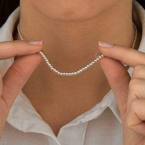 Colar 040 corrente 40cm bolinhas 3mm