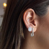 Brinco 0034 Argola retangular trançada