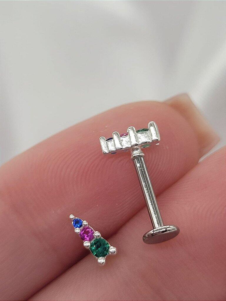 Piercing 001 gota colorida base reta