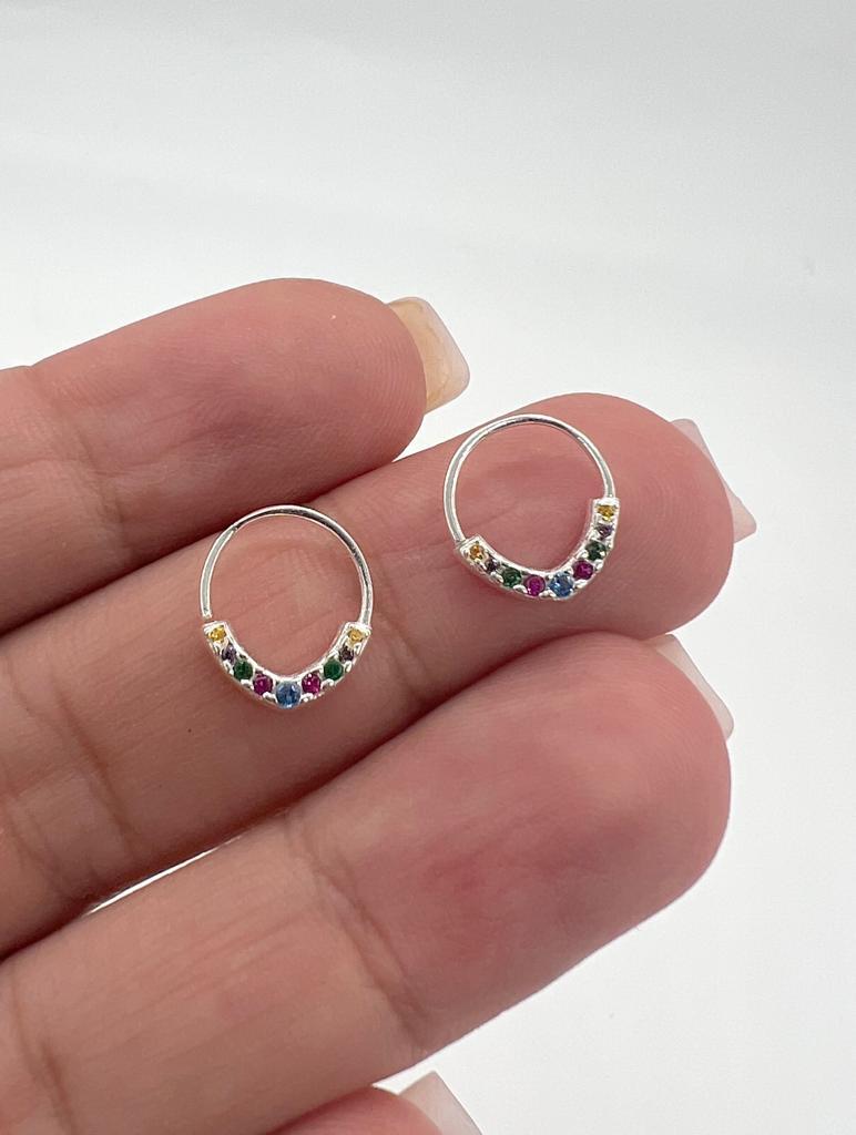 Piercing 002 argola cravejado colorido