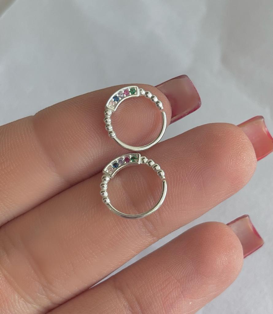 Piercing 002 argola zirconia coloridas