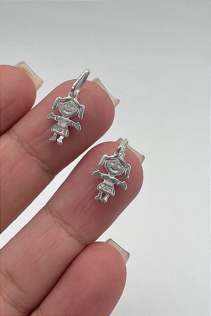 Pingente 002 menina saia cristal